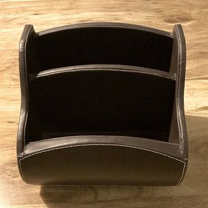 Dark brown desk organizer